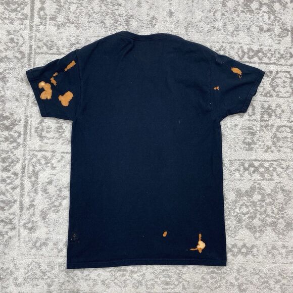 Custom T Shirt Bleach Mountain View Short Sleeve Black Gildan Shirt Size Small - Picture 6 of 6